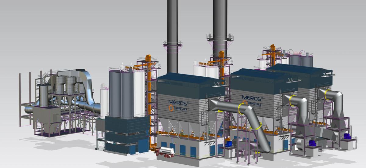 Computer-animated image of the Meros plants from Primetals Technologies to be installed at Karabük Demir Celik Sanayi ve Ticaret A.S. (Kardemir) in Turkey.