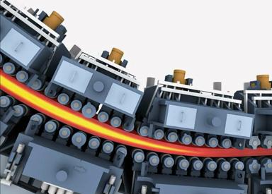 Precise adjustment of the roll-gap profiles based on DynaGap Soft Reduction 3D contributes to superior product quality.