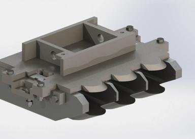 Heavy-duty static delivery gang guide for long rolling mills, engineered for durability and precise product alignment.