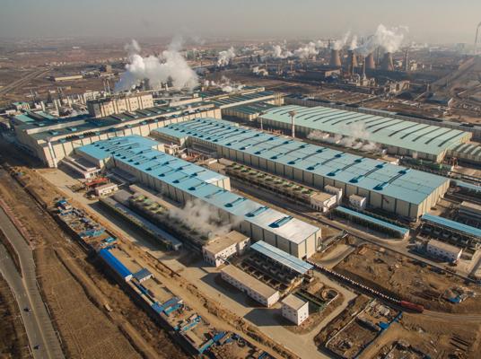 Air view of Rizhao Steel's ESP lines
