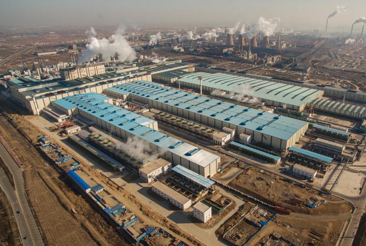 Air view of Rizhao Steel's ESP lines
