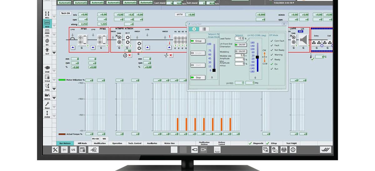 Screenshot of the Long Rolling Laying Head Controller