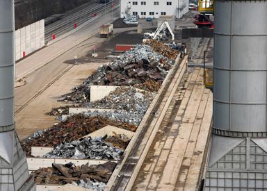 Scrap yard in a steel plant