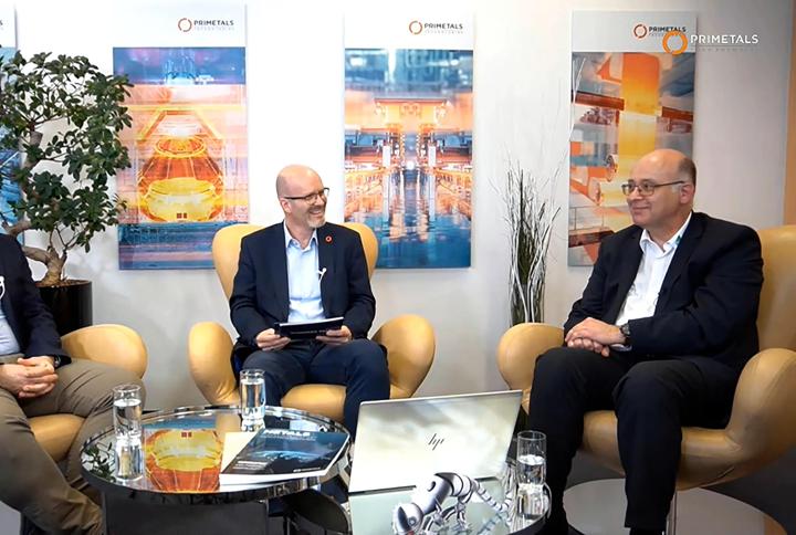 Image of the Pioneers Talk host with Andreas Melcher from Primetals Technologies and Heiner Guschall from SICON Germany