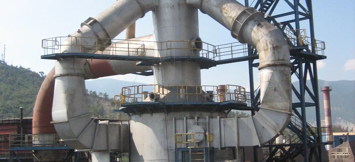 An operational 6.5m Tri-Ax Cyclone installed on a European Blast Furnace