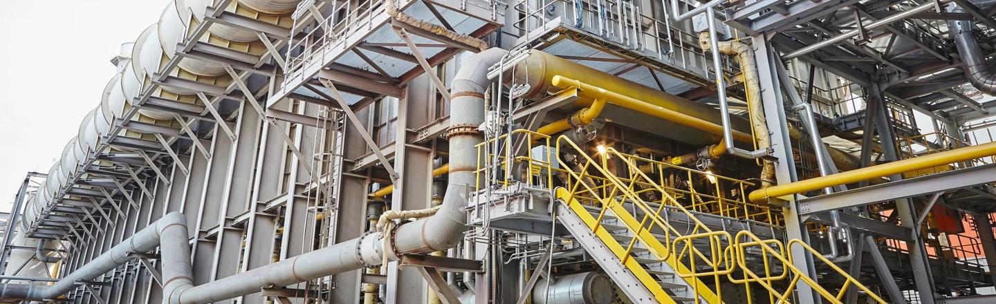 View on reformer of MIDREX® (HBI) plant of ArcelorMittal Texas (formerly voestalpine Texas)