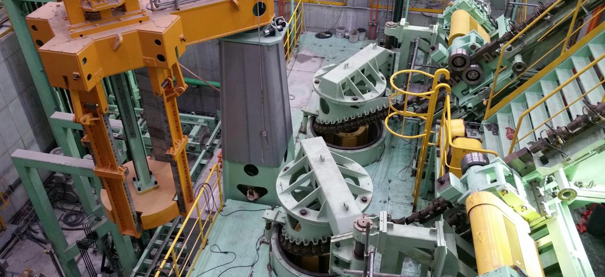 Two pouring reels and transfer mast for bar in coil products from Primetals Technologies