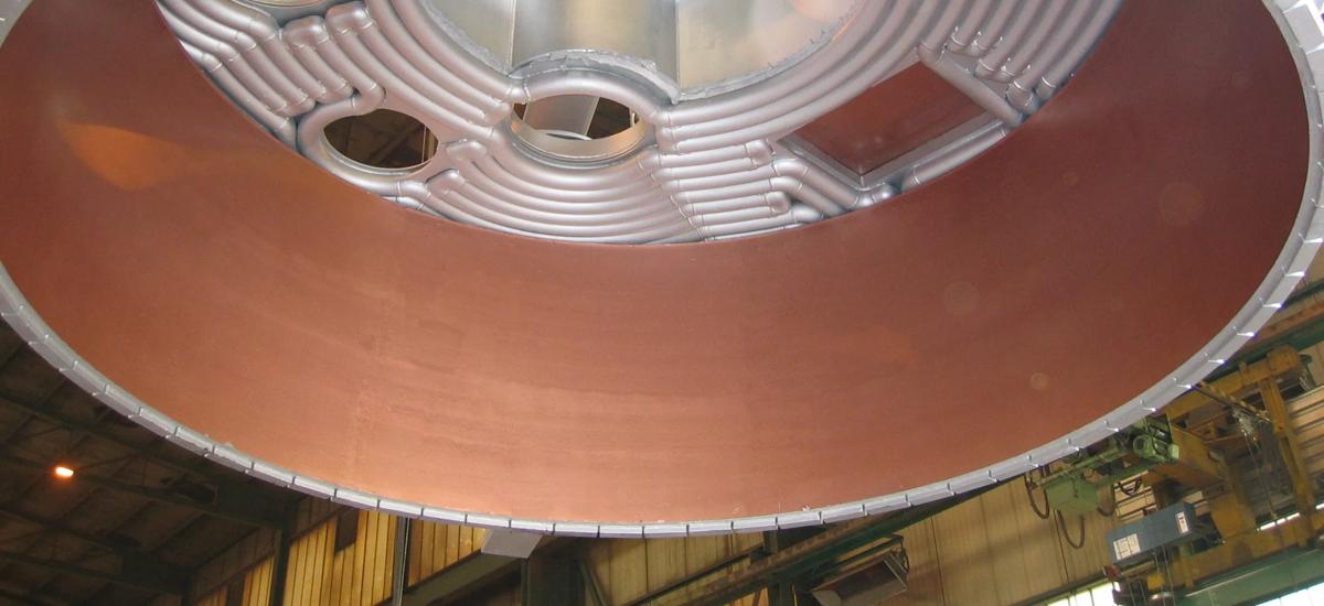 LF copper-cladded roof, bottom view