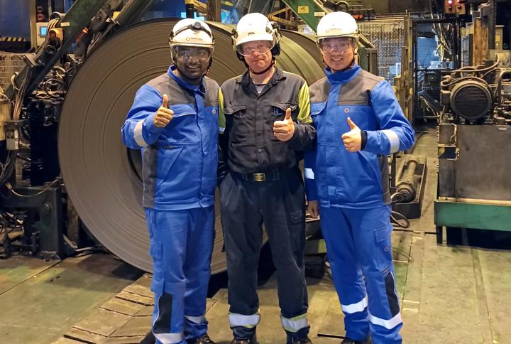 The first coil produced after the modernization of millstand No. 1 at SSAB Hämeenlinna. 