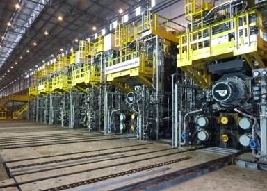 Finishing mill stands of hot strip mill No. 2 in Usiminas, Brazil