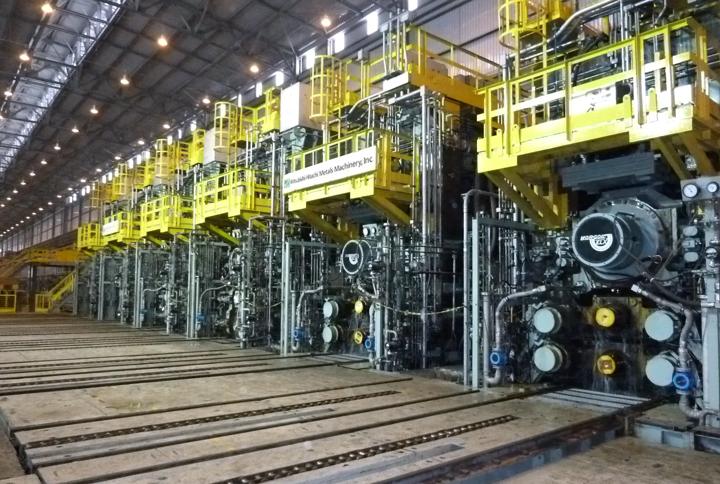 Finishing mill stands of hot strip mill No. 2 in Usiminas, Brazil