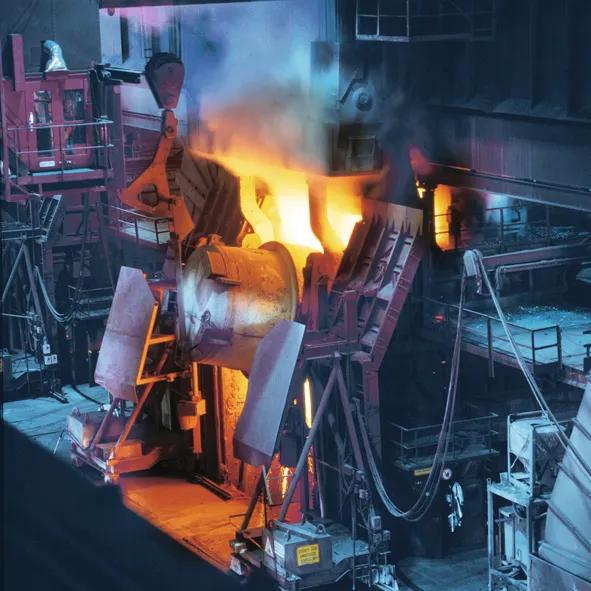 Photograph of the LD Converter at voestalpine in Linz, Austria