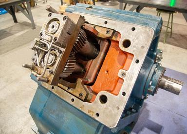 Morgan No-Twist® Mill bevel gear drive highlighting the components and maintenance practices covered in rebuilding and preventive maintenance training.