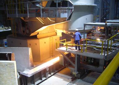 Continuous casting platform slab
