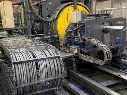Primetals Technologies and Nakata upgraded the automation and drives system for a 12-inch Nakata flying cutoff machine.