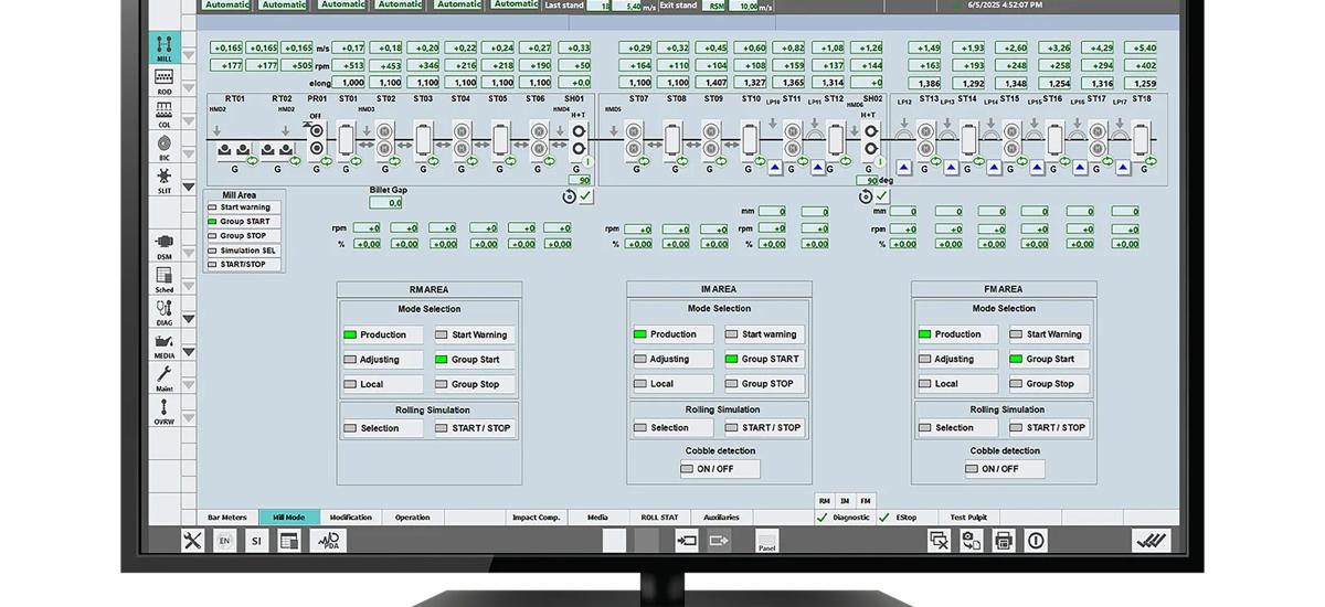 Long Rolling HMI Screen