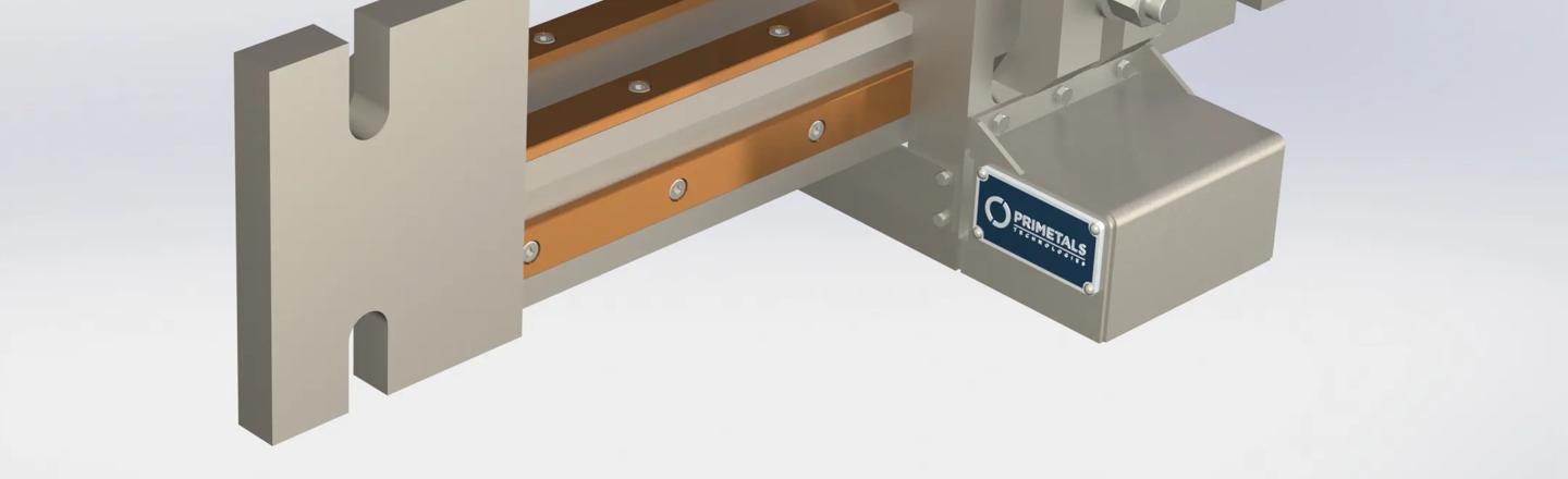 Hydraulic automated restbar for long rolling mills, enabling remote adjustment, reduced changeover time, and improved operator safety.
