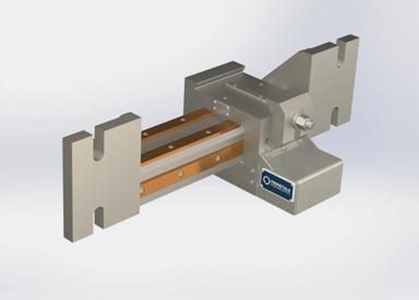 Hydraulic automated restbar for long rolling mills, enabling remote adjustment, reduced changeover time, and improved operator safety.