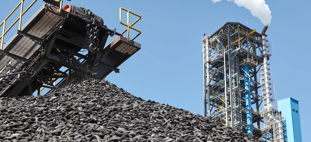 DRI-tower and hot briquetted iron on stockyard