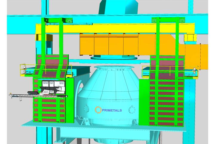 Computer-animated drawing of the LD (BOF) converter 