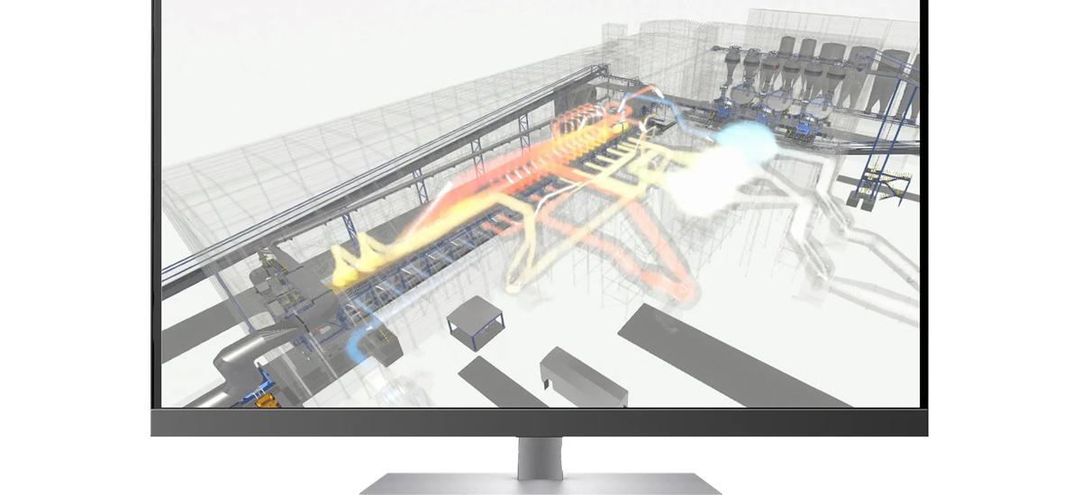 Rendering of the gas stream in a pellet plant