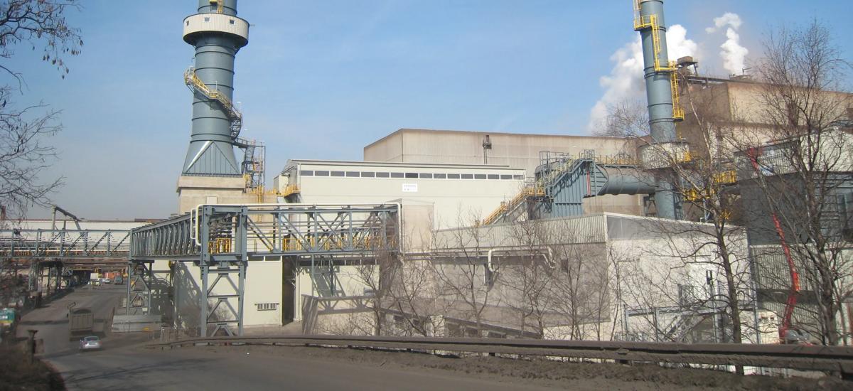 Bag filter and clean gas stack for LD converter (BOF) dedusting plant at Dillinger Hüttenwerke, Germany