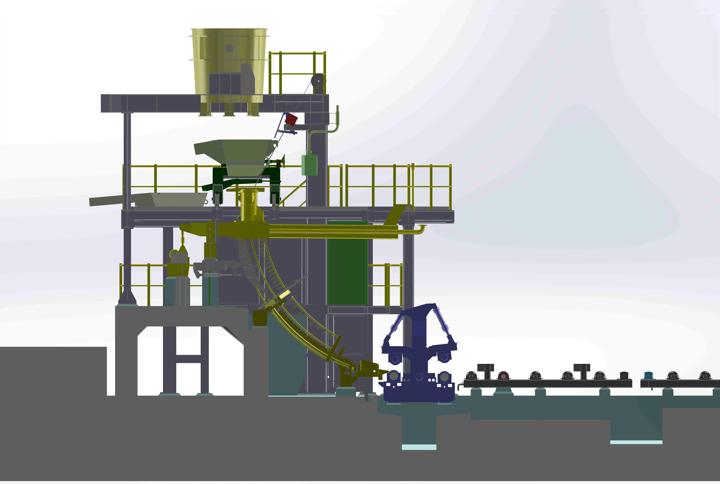 Orissa Metaliks: Section view of three strand billet caster to be supplied by Concast 