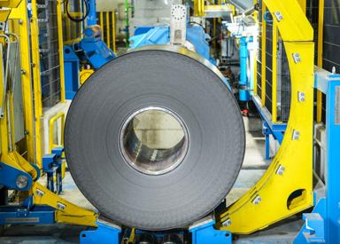 Cold-rolled steel coil from the reversing cold mill at thyssenkrupp in Bochum