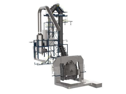 3D Rendering of dedusting system of LD converter (BOF) 