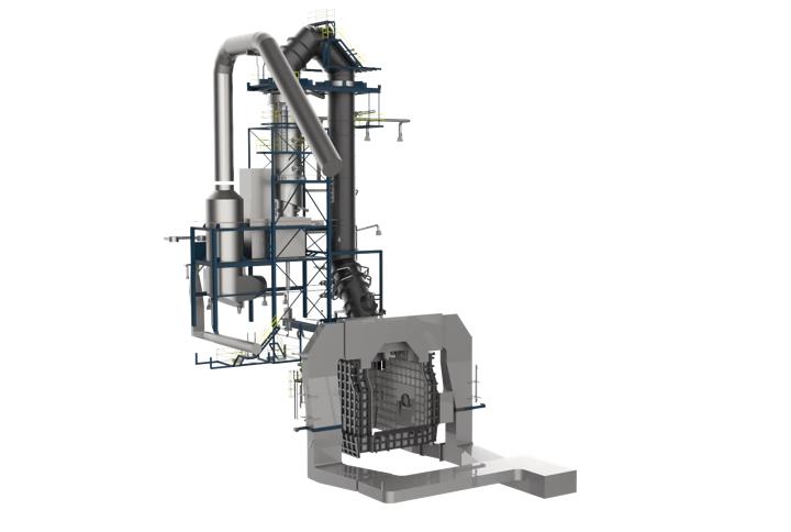3D Rendering of dedusting system of LD converter (BOF) 