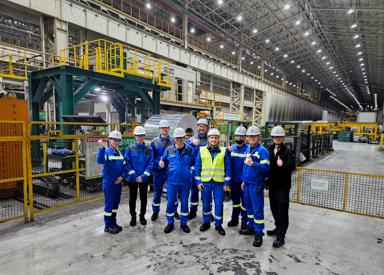 Part of the teams from Primetals Technologies and Ulsan Aluminum after the successful automation upgrade. 