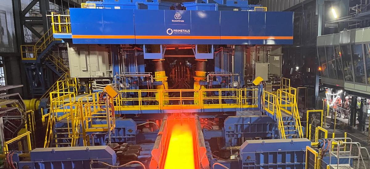 The modernized hot-strip mill from Primetals Technologies allows thyssenkrupp Steel to improve yield and expand its product portfolio.