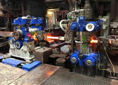 Housingless Red Ring Series 5 rolling stands by Primetals Technologies. Sixteen of these stands will be installed in the new rolling mill for rebars supplied to Pak Steel.