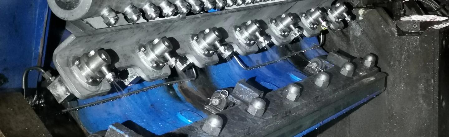 New work roll lubrication and work roll cooling system installed at finishing mill stands F2-F4