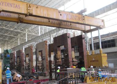 Installation of the 6-high mill stands at Tosyali-Toyo