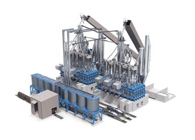 Rendered view of an electric iron ore smelter