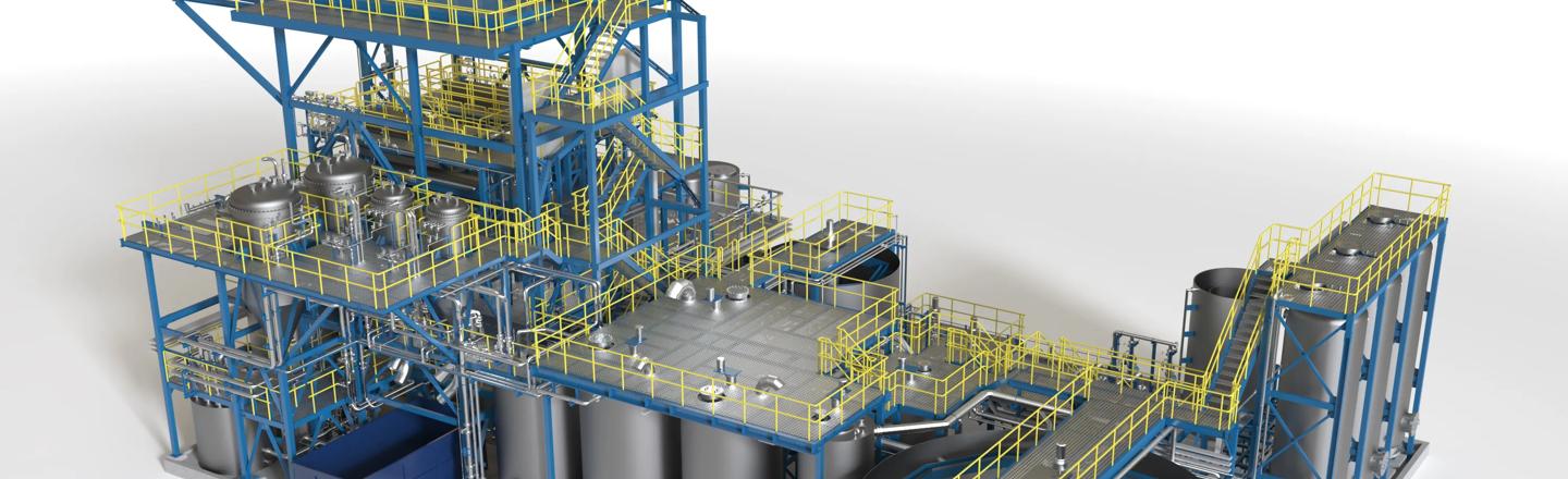 Rendering of a By-Product Leaching plant