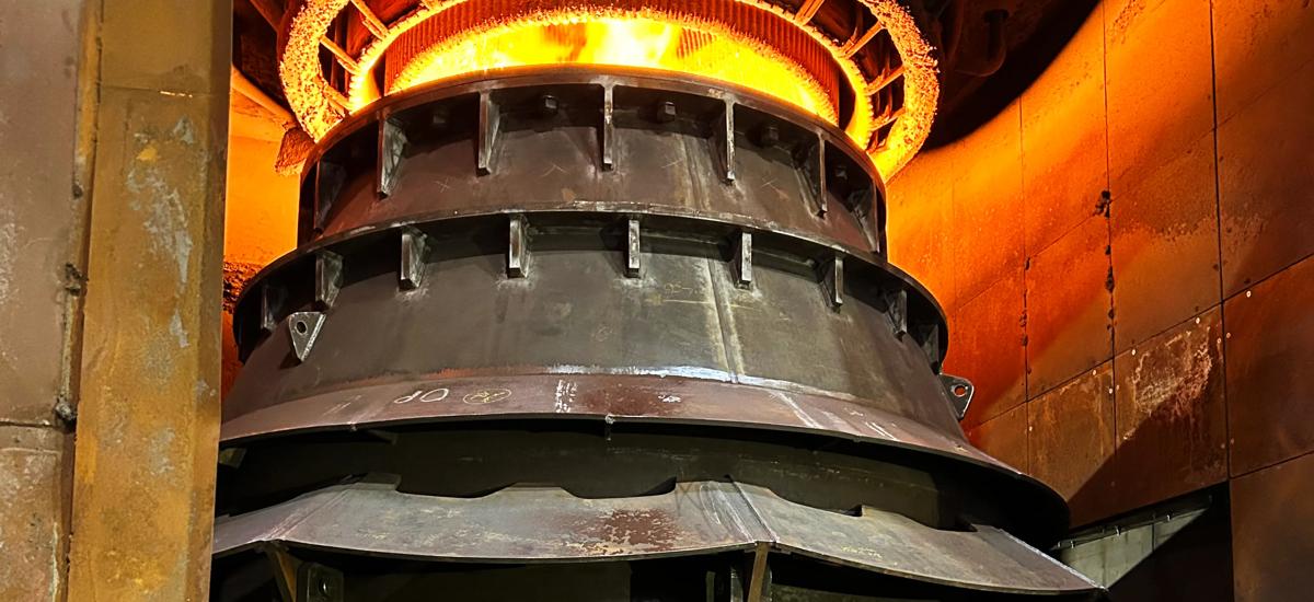 Primetals Technologies’ revamped LD converter (BOF) No. 4 at voestalpine’s Donawitz plant during the first heat.