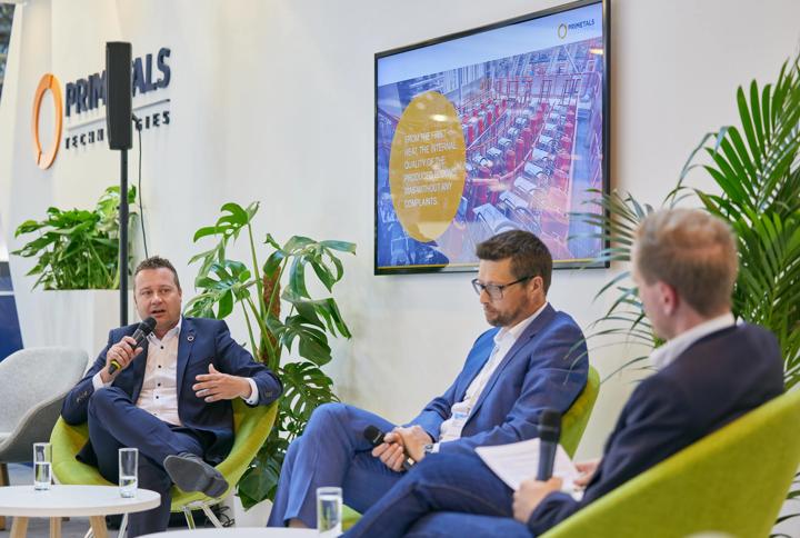 Panelist Wolfgang Rauter from voestalpine Donawitz and Gerald Hrazdera from Primetals Technologies at METEC 2023