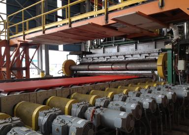 Picture of Exit section of the normalizing line supplied to the Mexican steel producer Altos Hornos de México S.A.B de C.V. (AHMSA)