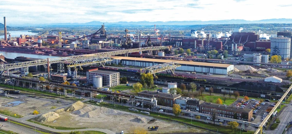 Aerial view of voestalpine in Linz