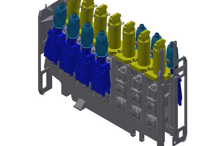 3-D view of withdrawal unit with SRD segments for hard reduction