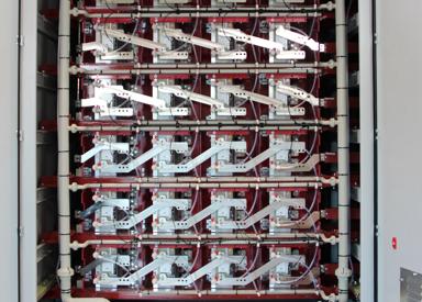 The photo shows the Active Power Feeder power cubicle of the efficient and grid friendly feed for electric arc furnaces