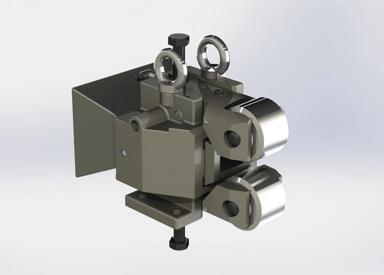 2-roller stabilizer entry guide for intermediate and finishing stands in long rolling mills, designed for precise product stabilization.
