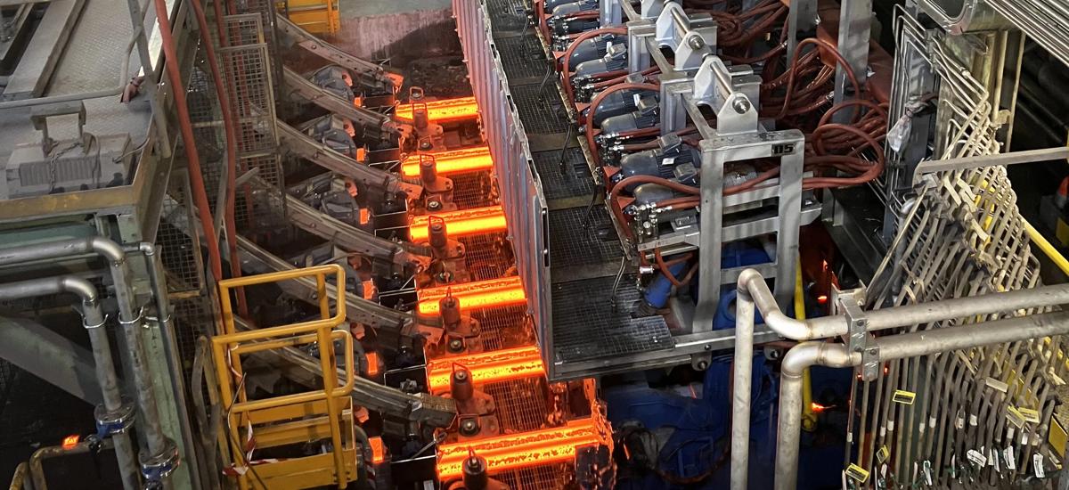 The revamped 6-strand billet caster from Primetals Technologies at Italian steel producer Feralpi’s site in Lonato del Garda, Italy. 