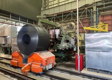 Coil transported by Modular Coil Shuttle Car