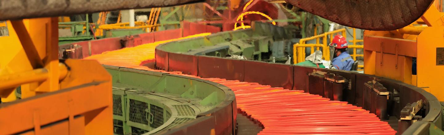 S-shaped Morgan Stelmor Cooling Conveyor at combination stainless steel bar and wire rod mill
