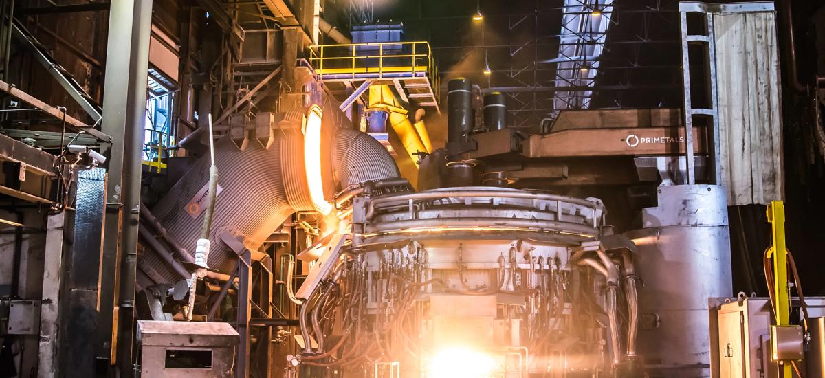 Electric arc furnace from Primetals Technologies at the Acciaieria Arvedi plant in Cremona, Italy.