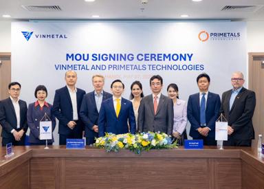 VinMetal and Primetals Technologies have signed a Memorandum of Understanding (MoU) for a major greenfield investment in a large-scale integrated steel plant complex in Vietnam.  