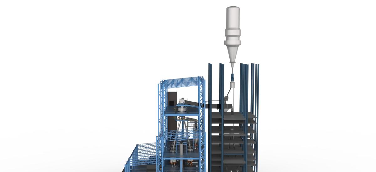 A 3D rendered image of the Smelter from Primetals Technologies.